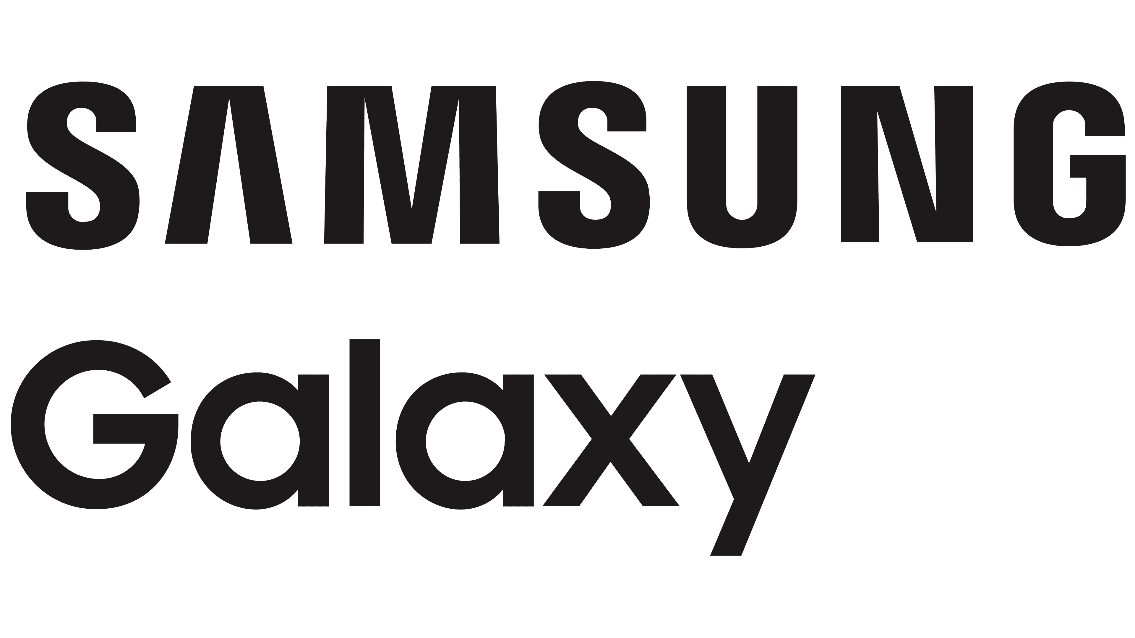 SAMSUNG GALAXY CASES brand logo text on black background