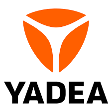 YADEA logo: orange abstract emblem above bold black YADEA wordmark.
