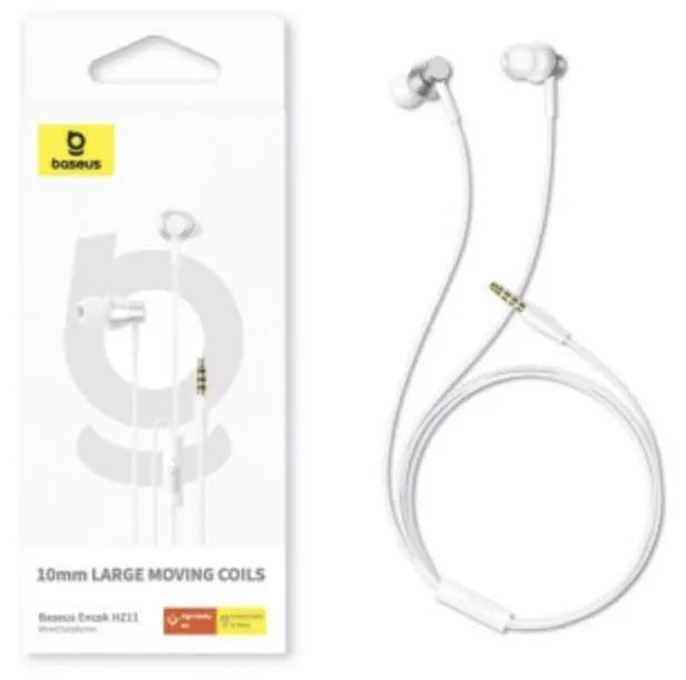 Baseus Encok HZ11 Wired 3.5mm Earphones - White by HEADPHONES