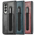 SupRshield Leather with Stylus Pen Holder Bumper Case - Samsung Galaxy Z Fold 5 by BUMPER PHONE CASE