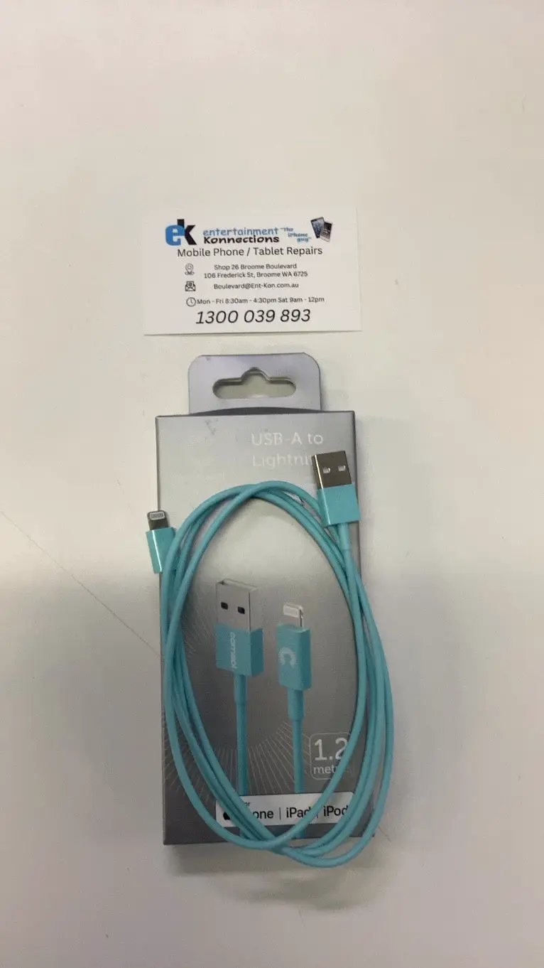 Comsol 1.2m Apple Lightning to USB-A Charge & SyncCable - Limpet Shell Blue by PHONE CABLES