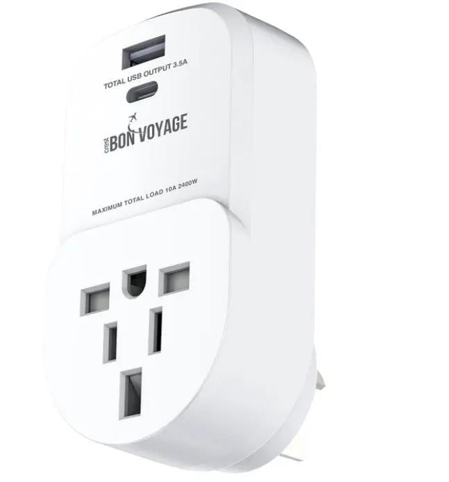 BON VOYAGE Travel Adaptor Visitor - AU 2 USB 3.5A by PHONE CHARGERS