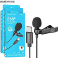 Borofone BFK11 Elegant Lavalier Clip On Microphone With USB Type C Connector by HEADPHONES