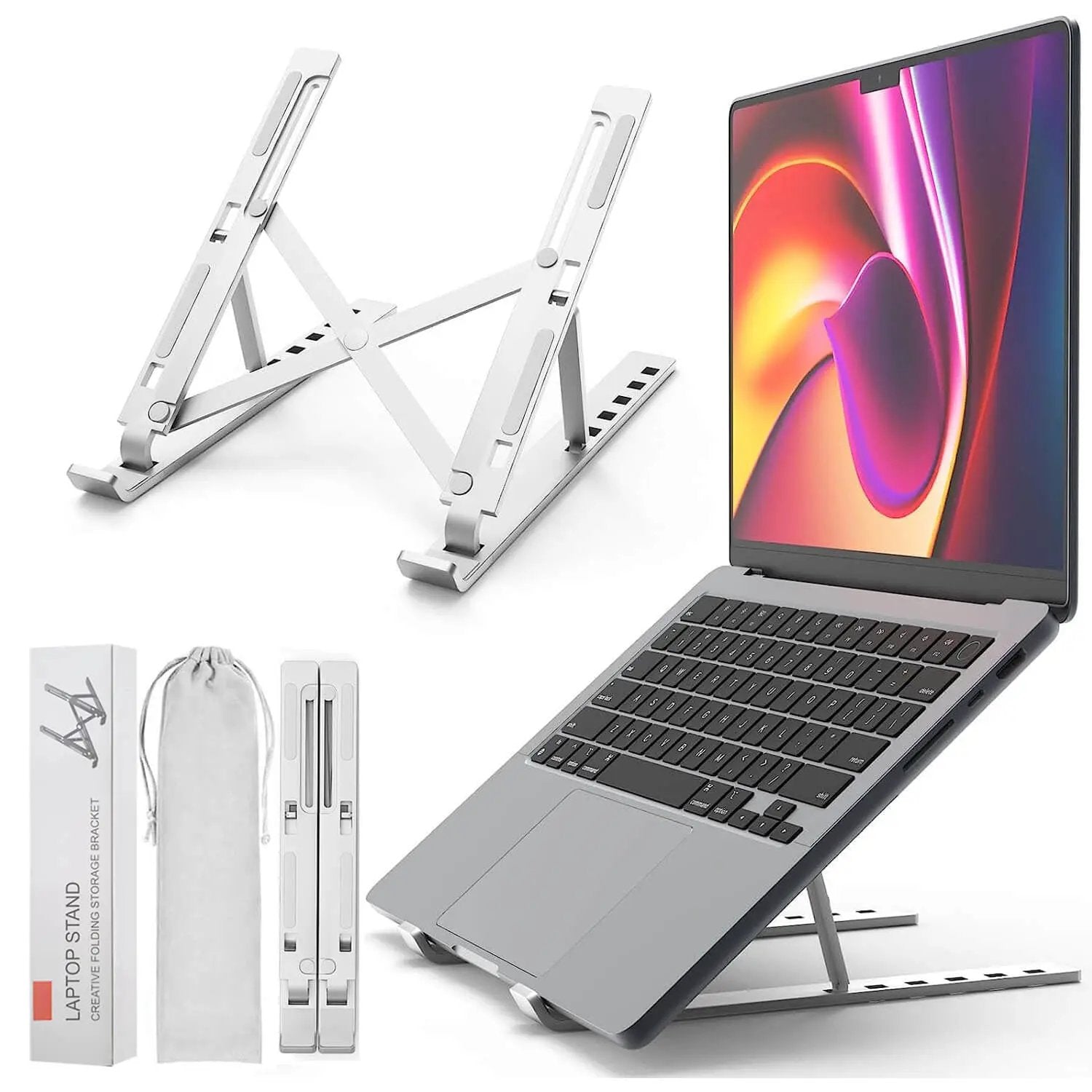 Aluminium Foldable Portable Stand For Laptops /Macbook /Lenovo /HP /Dell /Acer /Kogan /Universal by COMPUTER ACCESSORIES
