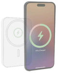 Laser 5,000mAh Magnetic Wireless PowerBank - White by POWER BANKS
