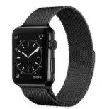 Apple Watch Milanese Stainless Steel Loop Watch Band 42mm/44mm/45mm/46mm/49mm (Series 1 - 10) - Black by WATCH ACCESSORIES