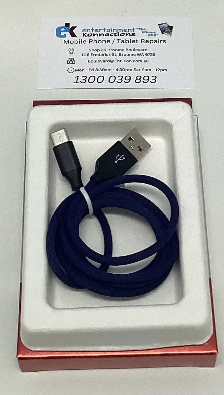 Techano USB-A to USB-C Ultraprecise Nylon Braided Cable 1M - Fancy Blue by PHONE CABLES