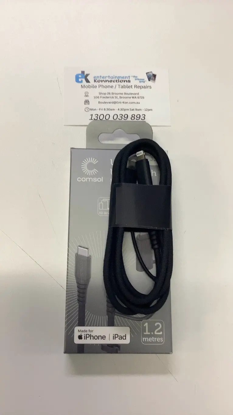 Comsol 1.2m USB-C to C with Lightning Adapter Cable by PHONE CABLES