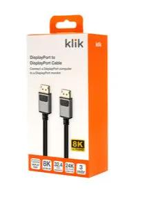 (EOL) Klik 3mtr DisplayPort Male to DisplayPort Male Cable v1.4 by CABLES