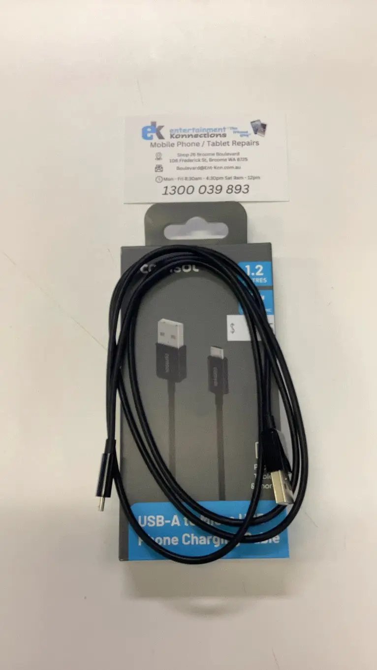 Comsol 1.2m Micro USB Charge & Sync Cable - Black by PHONE CABLES