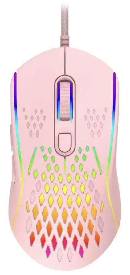 Laser Wired RGB M1210 12800 DPI Gaming Mouse - Pink by KEYBOARD / MOUSE