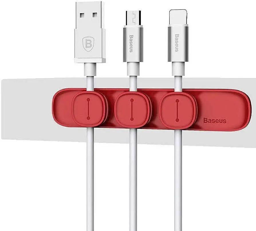 (EOL) Baseus Peas Cable Clip - Red by PHONE CABLES