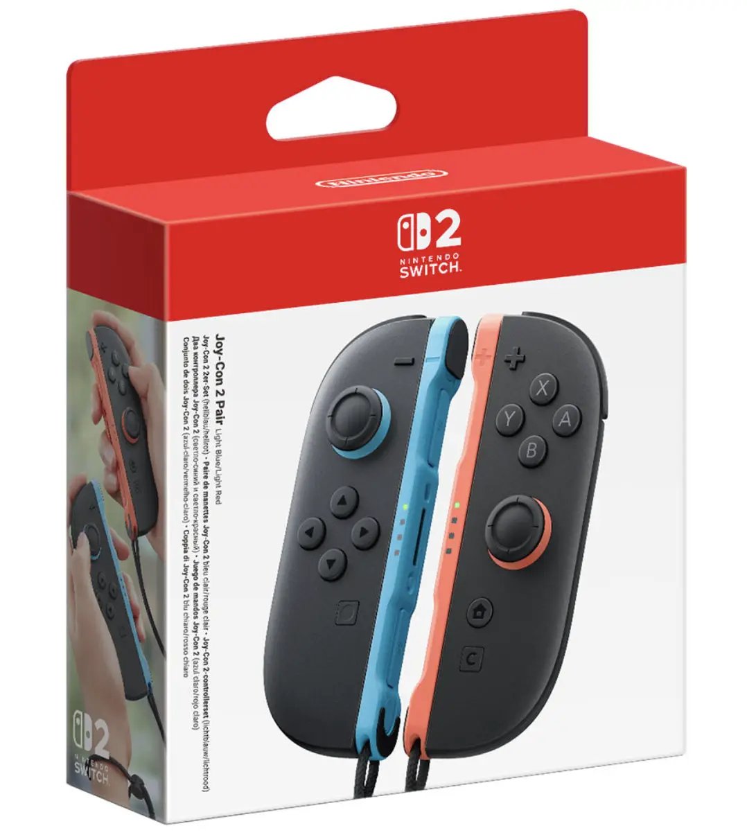 Nintendo Switch 2 Joy Con 2 Pair (Light Blue/Light Red) by Accessories
