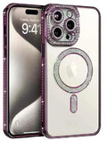 Apple iPhone 14 Plus MagSafe Magnetic Diamond Rhinestone Glitter Crystal Bling Camera Lens Protector Cover (Purple) by BUMPER PHONE CASE