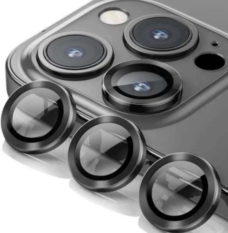 Kinglas Tempered Glass Ring Camera Lens Protector iPhone 15 Pro / iPhone 15 Pro Max - Graphite by CAMERA LENS