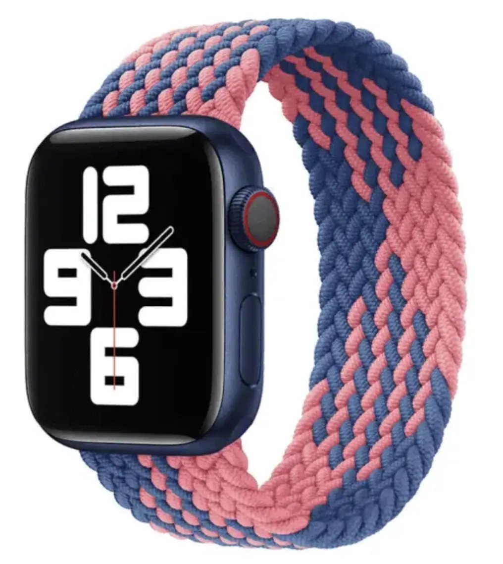 Apple Watch Stretchy Braided Nylon Fabric Loop Watch Band 38mm/40mm/41mm (Series 1 - 10) - Cotton Candy (S) by WATCH ACCESSORIES