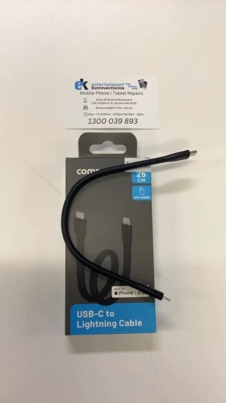 Comsol 25cm Silicone USB-C to Lightning Charge & Sync Cable - Black by PHONE CABLES
