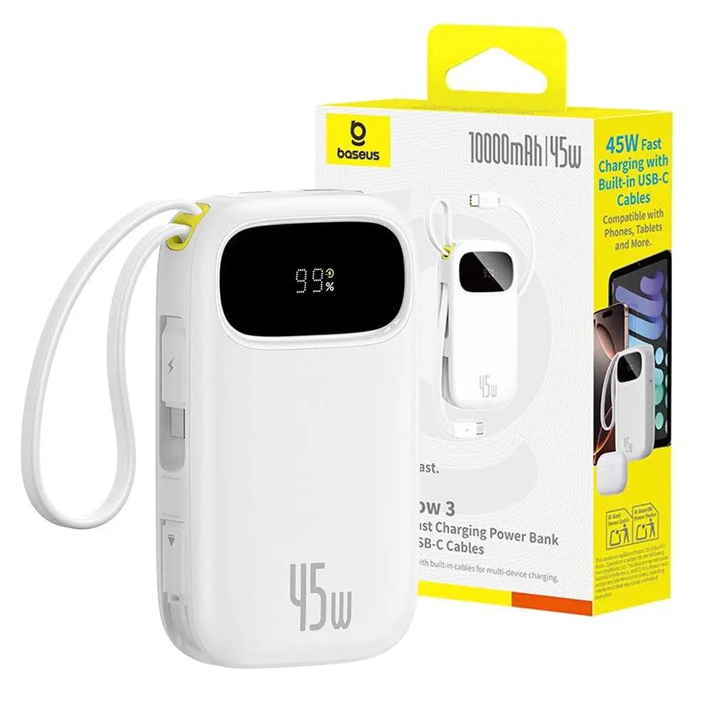 Baseus EnerFill FC31 Digital Display Power Bank with 2 Built-in Cables 10,000mAh 45W by POWER BANKS