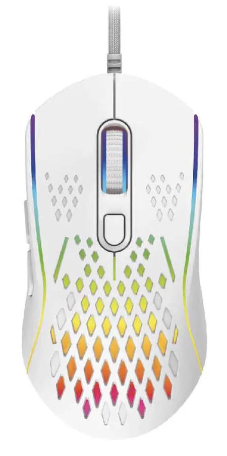 Laser Wired RGB M1210 12800 DPI Gaming Mouse - White by KEYBOARD / MOUSE