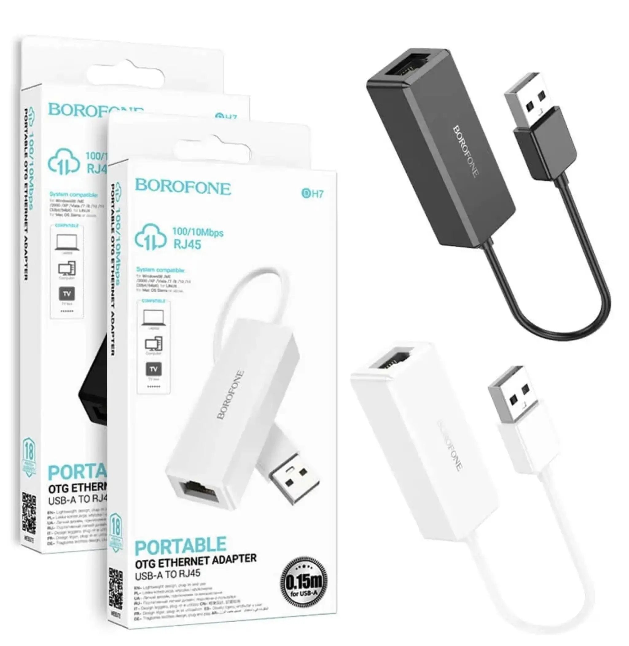 Borofone DH7 USB 3.0 to RJ45 Gigabit Network Adapter 10/100Mbps Ethernet LAN by ADAPTERS