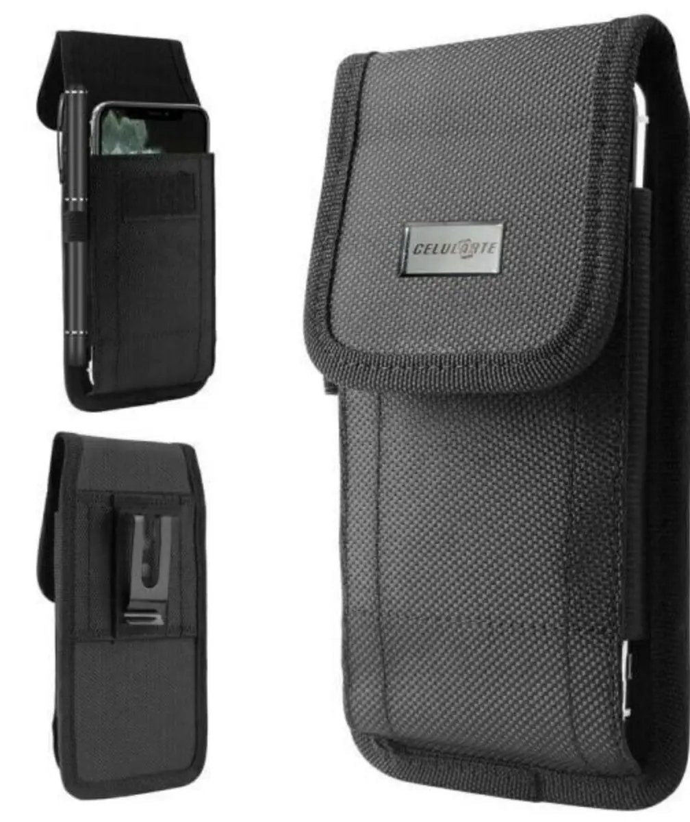 Celularte Vertical Phone Pouch With Belt Clip (For Devices 4.5" to 6.9") - Black by PHONE CASES