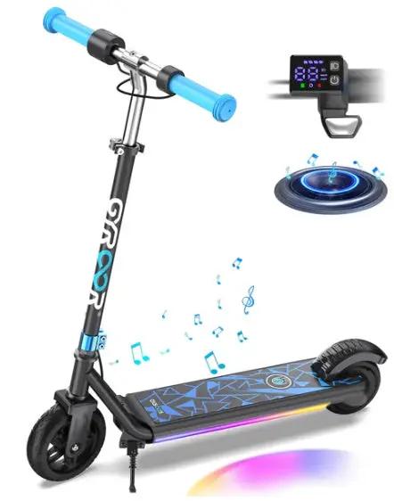 GYROOR H30 Max Kids Electric Scooter With Bluetooth Beats - Blue by KIDS E-SCOOTERS
