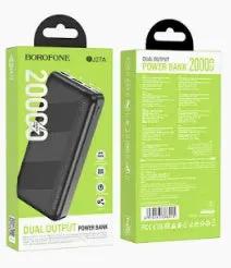 BOROFONE (BJ27A) 20000mAh Charging 4 Ports (2 USB + 1 Type +1 Micro USB) Portable Power Bank - Black by POWER BANKS