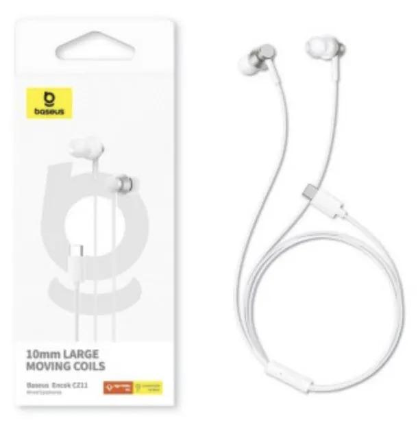 Baseus Encok CZ11 Wired USB-C Earphones - White by HEADPHONES