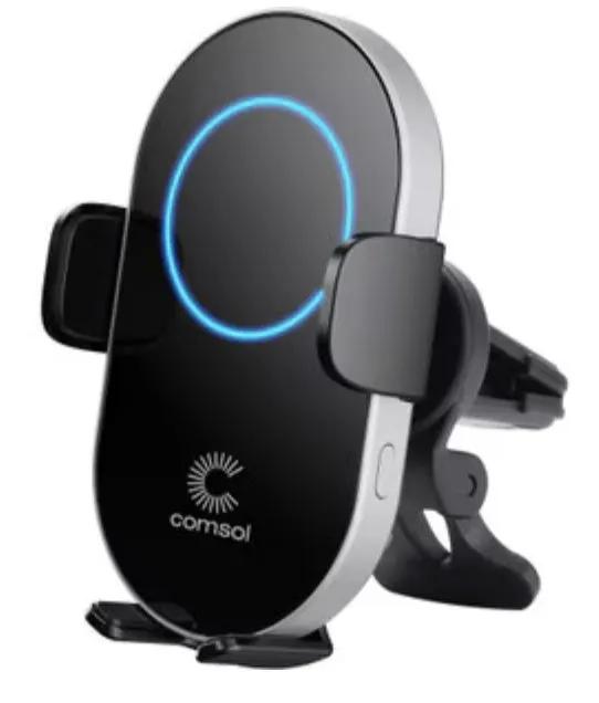 (EOL) Comsol Automatic Wireless Car Charger Cradle 15W - Black by WIRELESS CHARGING