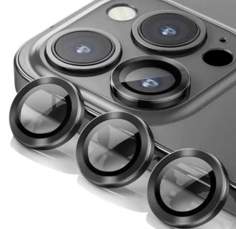Kinglas Tempered Glass Ring Camera Lens Protector iPhone 15 / iPhone 15 Plus - Graphite by CAMERA LENS
