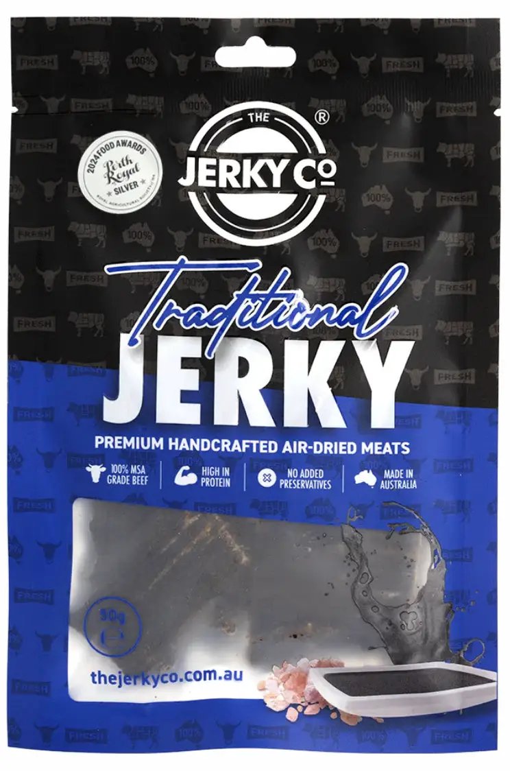 JERKY CO Traditional Jerky 50g Bag by Vending Machine Stock