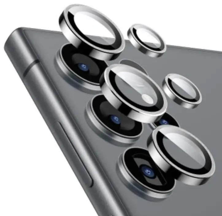 Kinglas Tempered Glass Ring Camera Lens Protector Samsung Galaxy S24 Ultra - Silver by CAMERA LENS