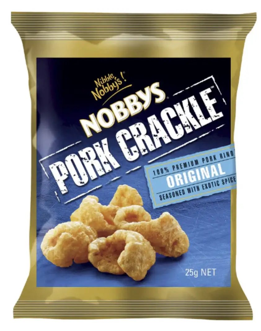 NOBBY'S Pork Crackle Original 25g Bag by Vending Machine Stock