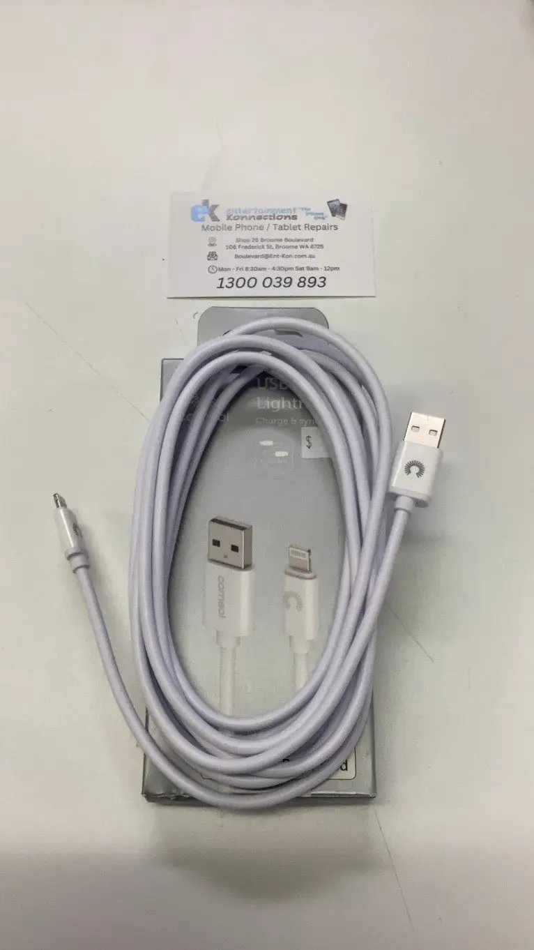 Comsol 3m Lightning to USB Charge & Sync Cable - White by PHONE CABLES