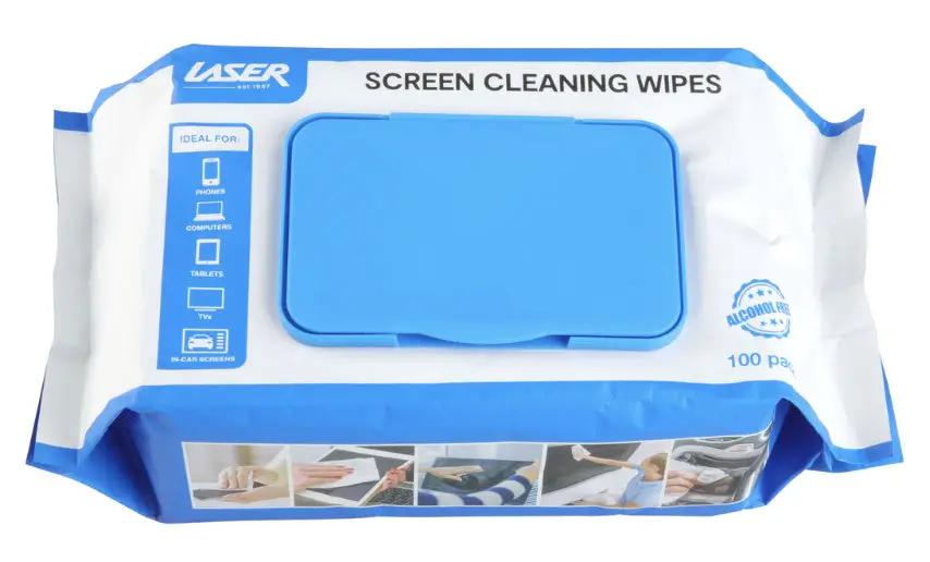 Laser Screen Cleaning Wipes Anti-Static Formula - 100 Pack by CLEANING