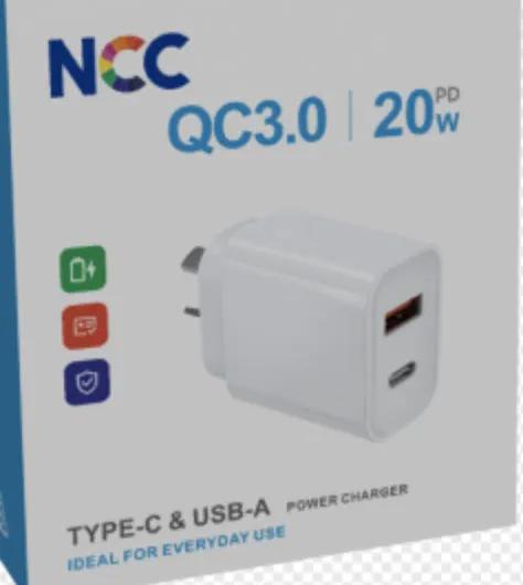 NCC-W2-20W AC Charger AU Certified – White by WIRELESS CHARGING