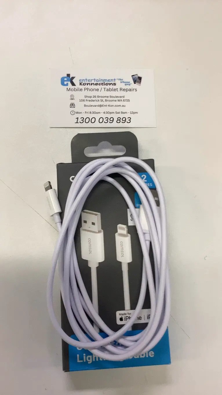 Comsol 2m Apple Lightning to USB Charge & Sync Cable - White by PHONE CABLES