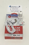 (EOL) Techano Car Charger Dual USB-A Port with Micro USB Charge/Sync Cable 2.4A 1M by TRAVEL CHARGERS