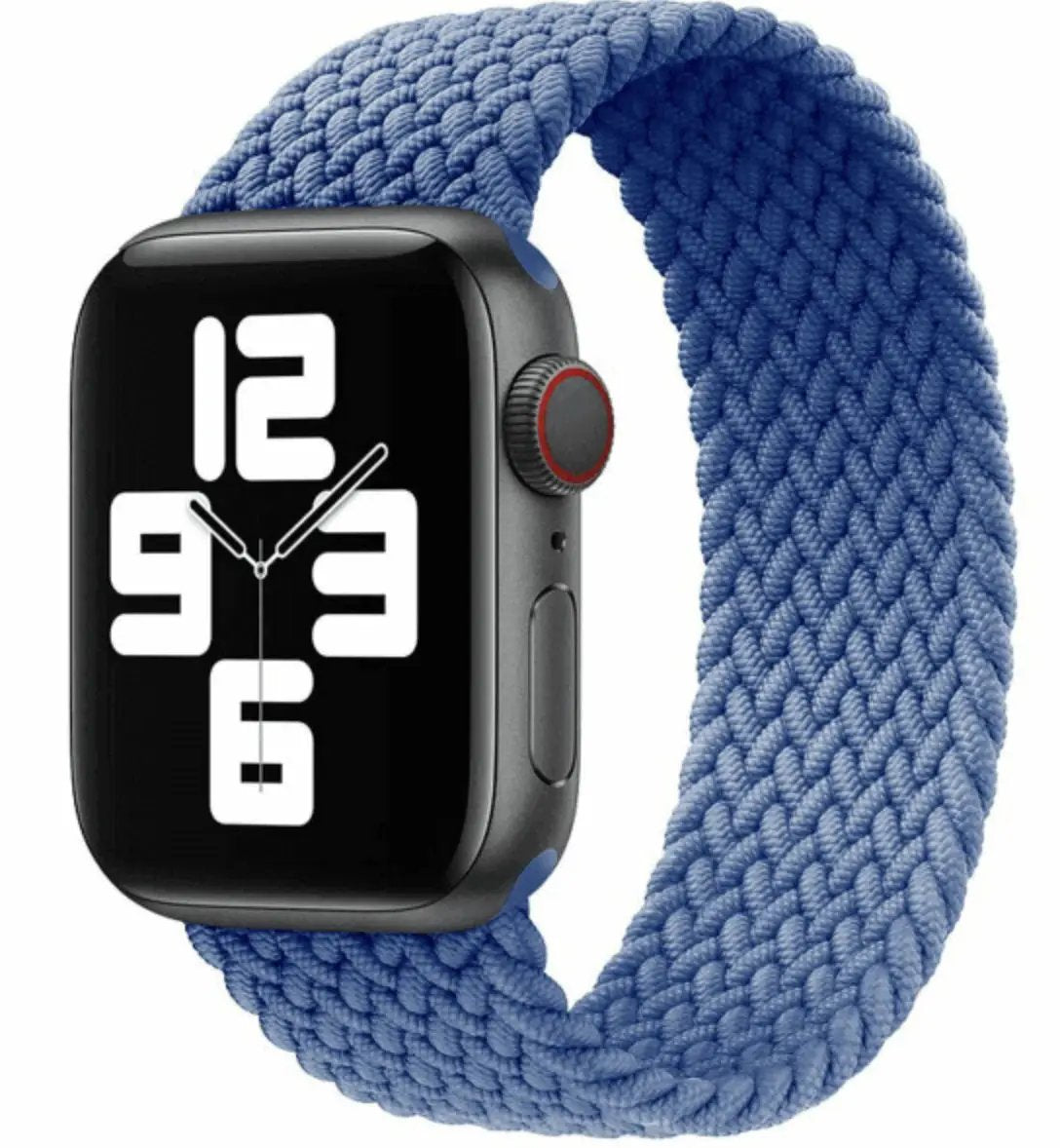 Apple Watch Stretchy Braided Nylon Fabric Loop Watch Band 38mm/40mm/41mm (Series 1 - 10) - Blue (S) by WATCH ACCESSORIES