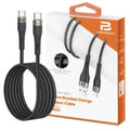 PowerBoost USB-C to USB-C Nylon Braided Charge & Sync Cable 2m Black by PHONE CABLES