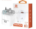 PowerBoost 33w Dual Port USB-A to USB-C White by PHONE CHARGERS
