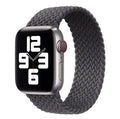 Apple Watch Stretchy Braided Nylon Fabric Loop Watch Band 42mm/44mm/45mm/49mm (Series 1 - 10) - Black (M) by WATCH ACCESSORIES