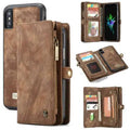 CaseMe Zipper & Detachable Retro Leather Wallet Flip Purse Bag Detachable Phone Case Cover - iPhone 13 Mini by WALLET PHONE CASE