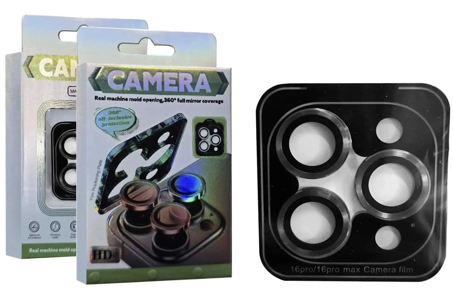 Metal Ring Camera Lens Protector - iPhone 16 Pro & 16 Pro Max - Black by CAMERA LENS