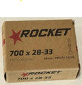 Rocket 700x28-33 Road Bike Tube with 48mm Presta Valve for Hybrid & Commuter Tires by BIKE TUBES