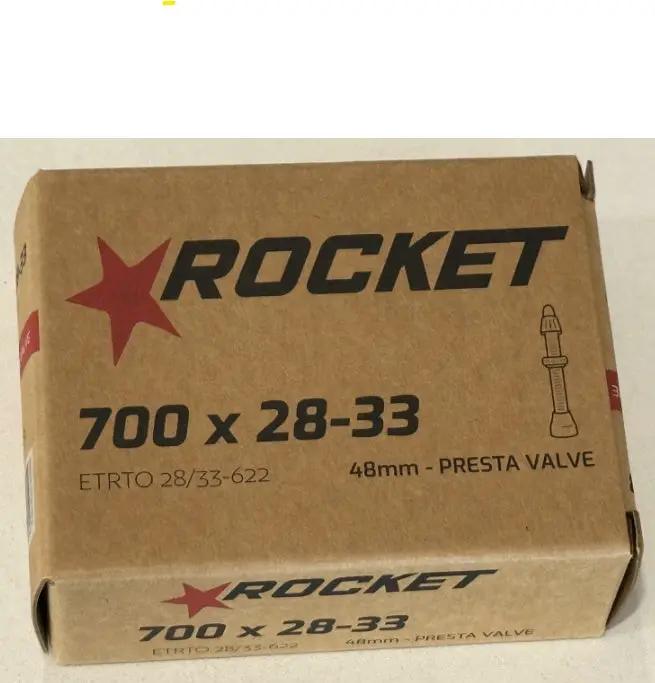 Rocket 700x28-33 Road Bike Tube with 48mm Presta Valve for Hybrid & Commuter Tires by BIKE TUBES
