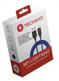 (EOL) Techano Lightning to USB-A Ultraprecise Nylon Braided Cable 1M - Fancy Blue by PHONE CABLES