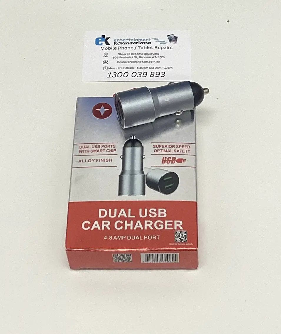 (EOL) Techano Dual USB-A Ports Car Charger 4.8 AMP by TRAVEL CHARGERS