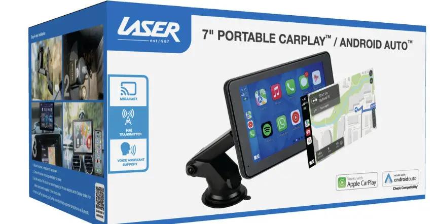 Laser 7" Portable CarPlay Android Auto Touchscreen by TRAVEL CHARGERS