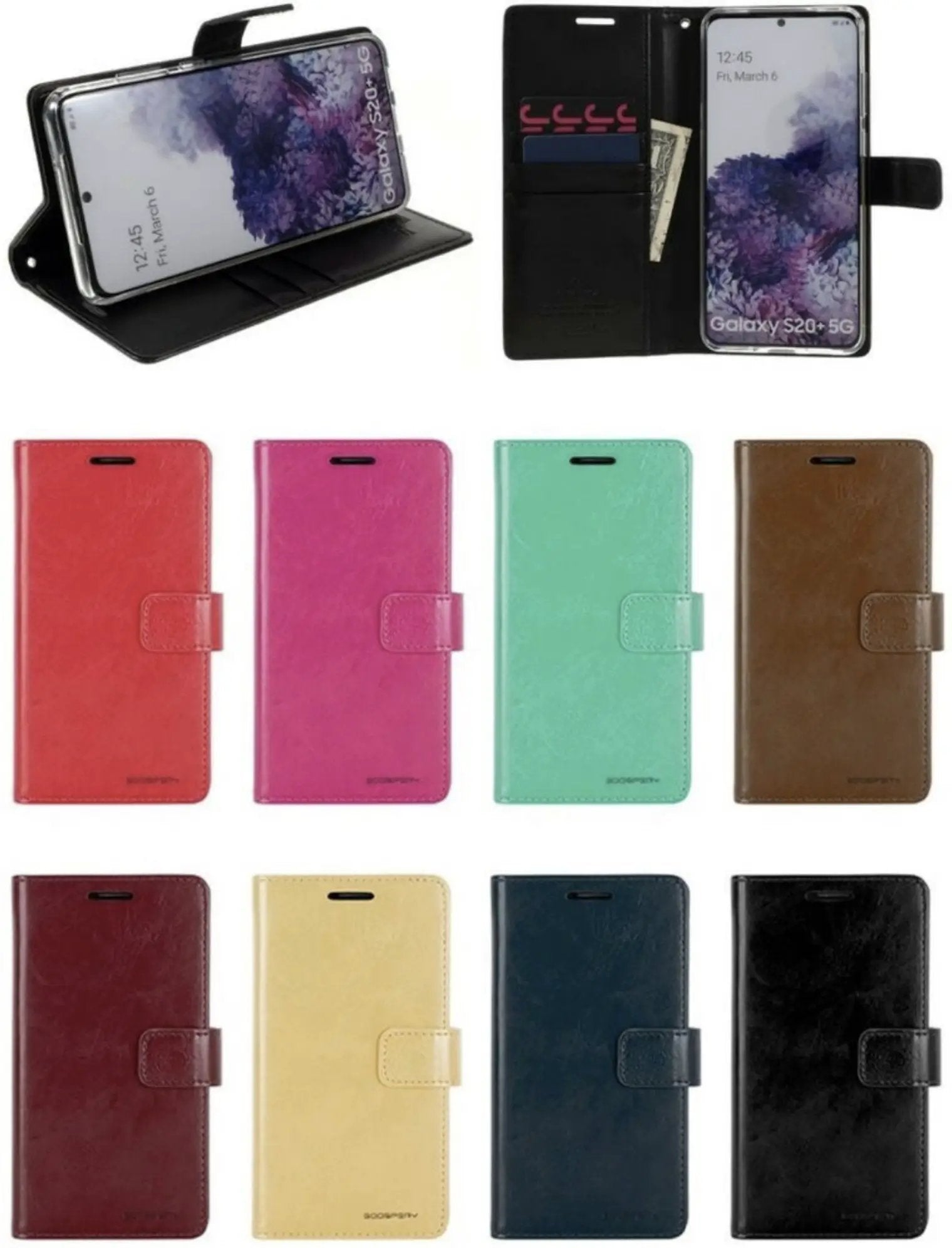 Goospery Blue Moon Wallet Case - Samsung Galaxy S21FE by WALLET PHONE CASE